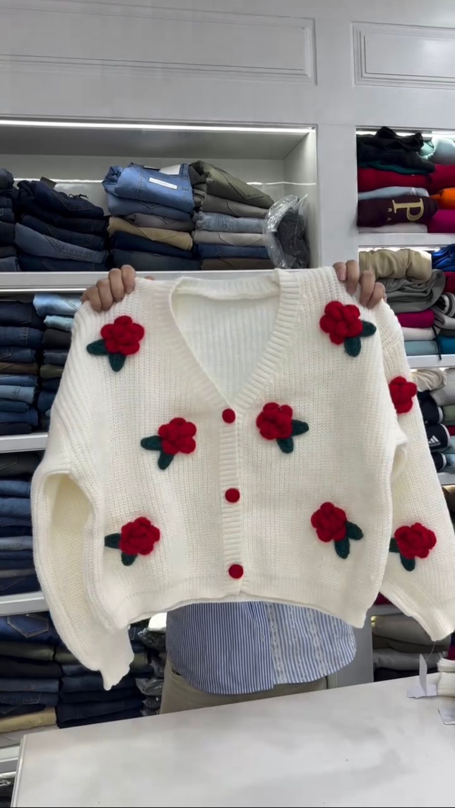 Women's Cute Bow Cardigan Sweater Long Sleeve V Neck Button Down Pullover Top