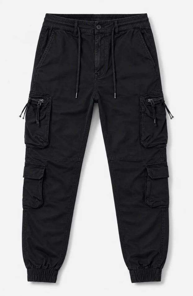 Men’s Black Cargo Joggers Premium Pants
