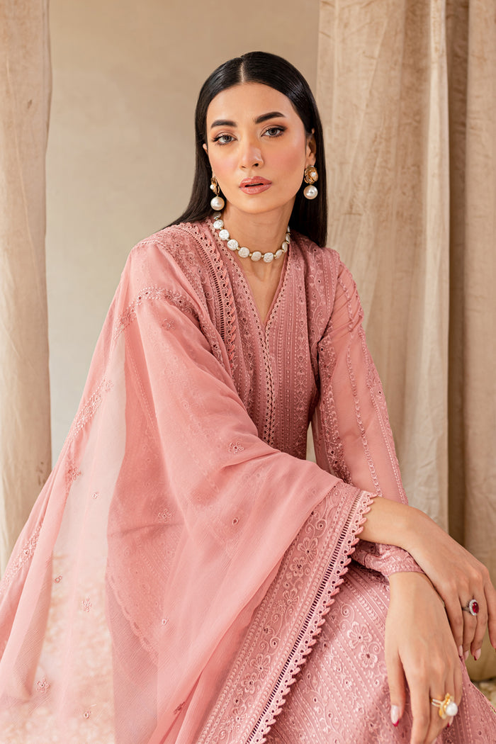 Women Pure Cotton Pink color Kurta Pant Dupatta Set