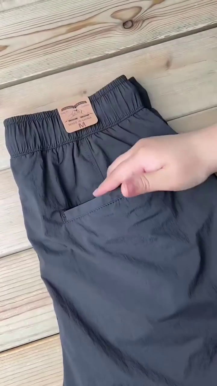 Men’s Black Elastic Waist Smart Casual Stretch Trousers