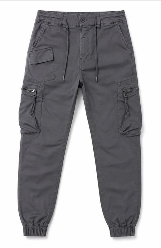 Men’s Charcoal Gray Cargo Joggers – Urban Streetwear Pants