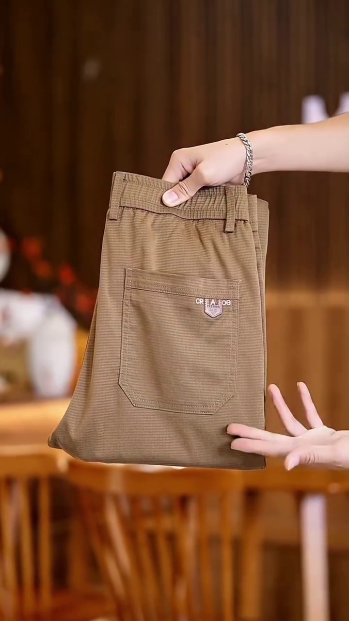 Men Straight Fit Wrinkle Free Trousers Pents