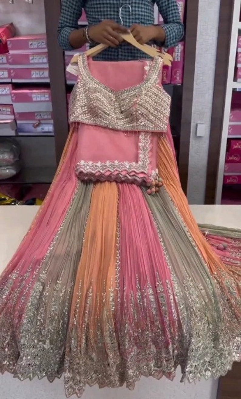 Multi Color Heavy Embroidered Lehenga Choli