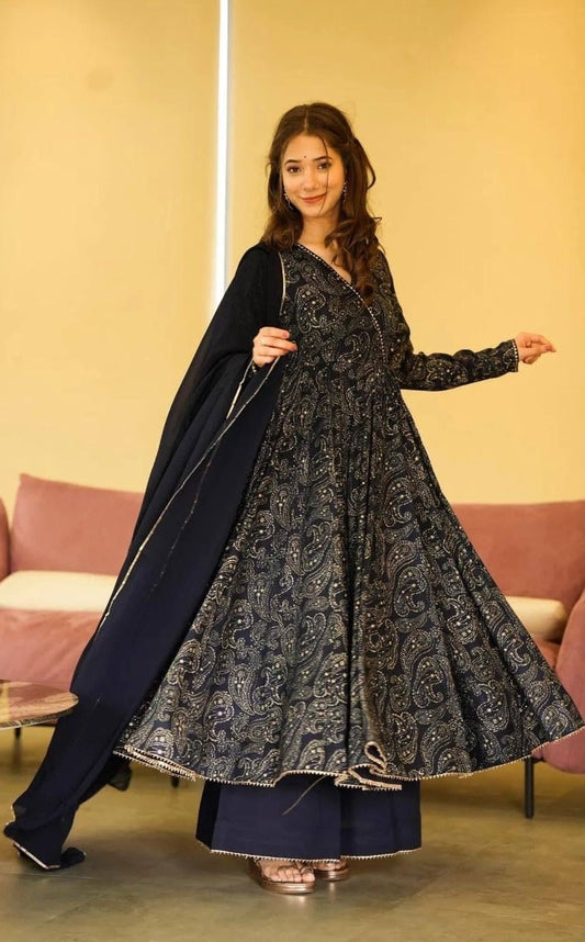 Beautiful n elegant RAYON Fully Stitched Ready to Wear Anarkali