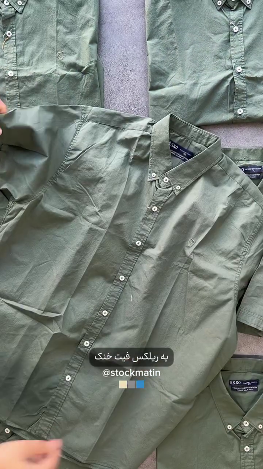 Button-Down Collar Pure Cotton Lightweight Casual Shirt